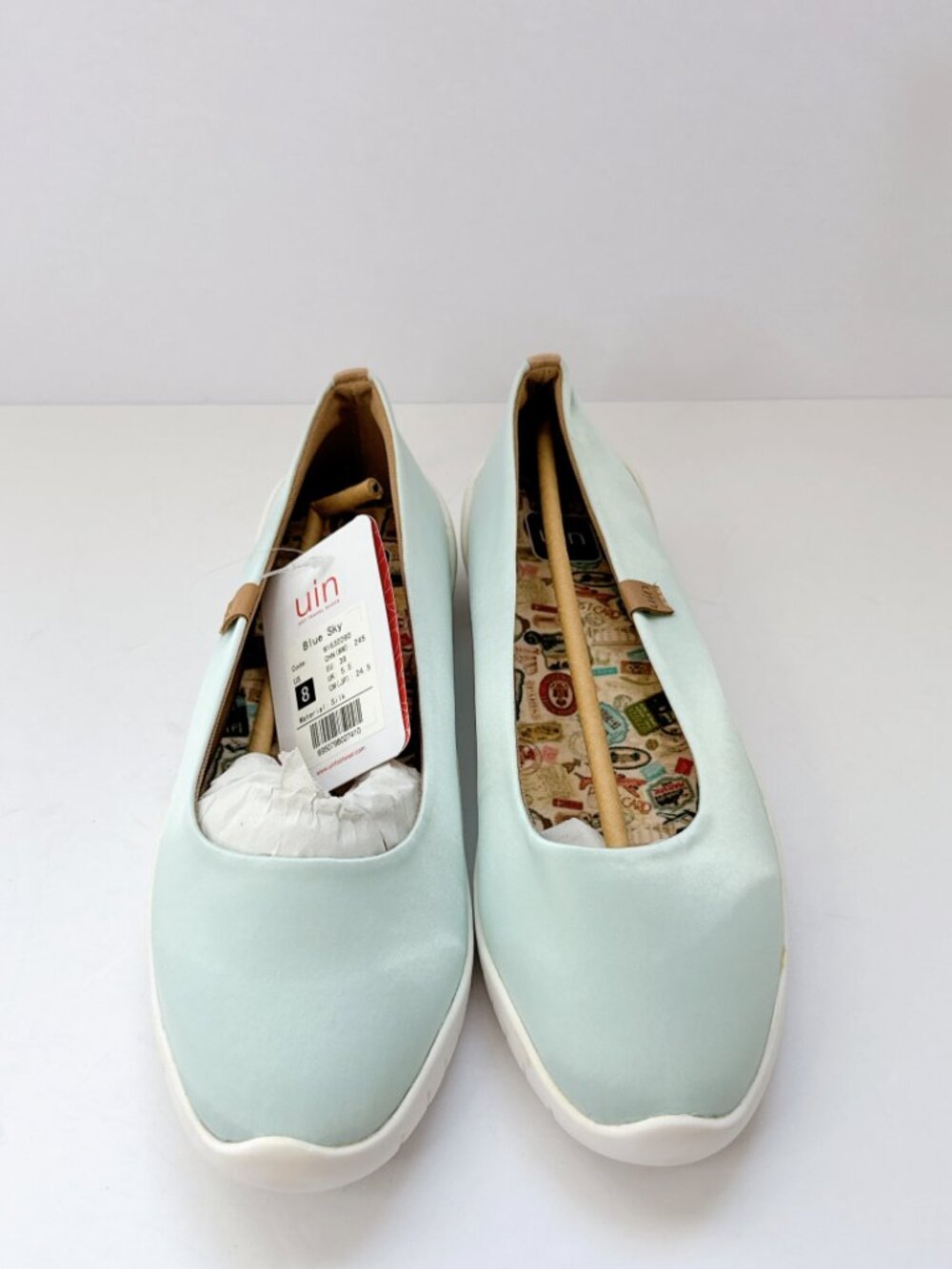 Size 8 UIN Blue Sky Slip-On Shoes Women’s Light Blue Flats